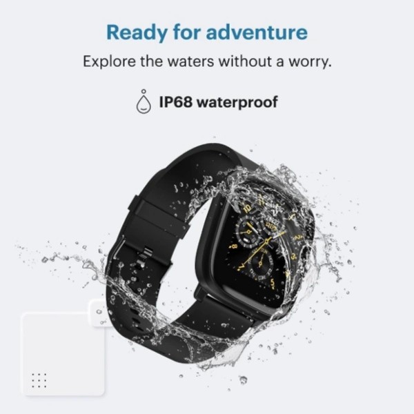 Noise ColorFit Qube SpO2 Charcoal Black Smartwatch - 1.4" inches Full Touch HD, Black, Pink